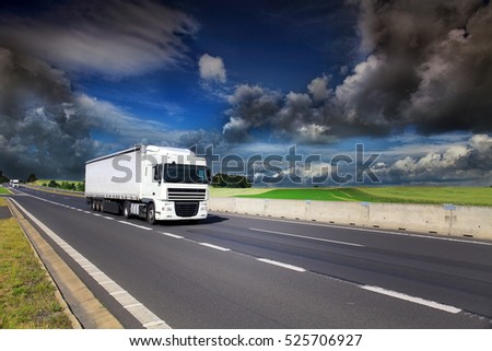 Truck on the road