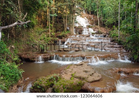 Pha Charoen tropical waterfall in jungle, Thailand