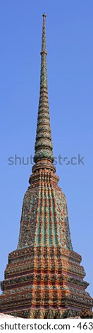 temple pagoda 3212 x 10969 pixels vertical panoramic, Bangkok
