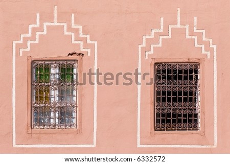 two arabian style windows in Morocco