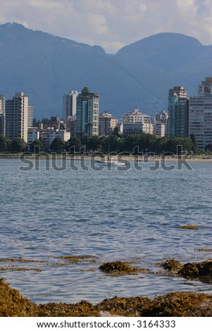 Vancouver skyline across English bay
