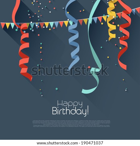 Birthday background with colorful confetti modern flat style Birthday background with colorful confetti modern flat style