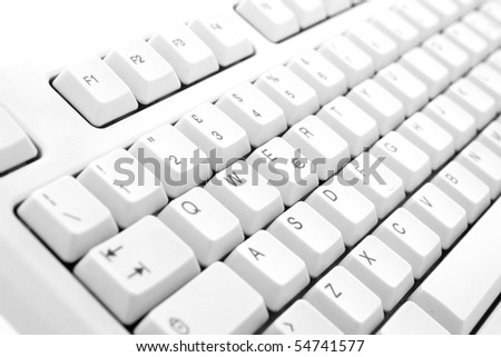 Part of computer keyboard on white