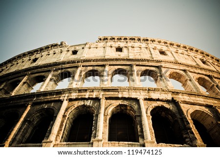 Famous Roman Landmark, The Colosseum, Rome, Italy