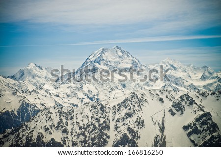 Mount Cook in the Southern Alps, West Coast, South Island, New Zealand
