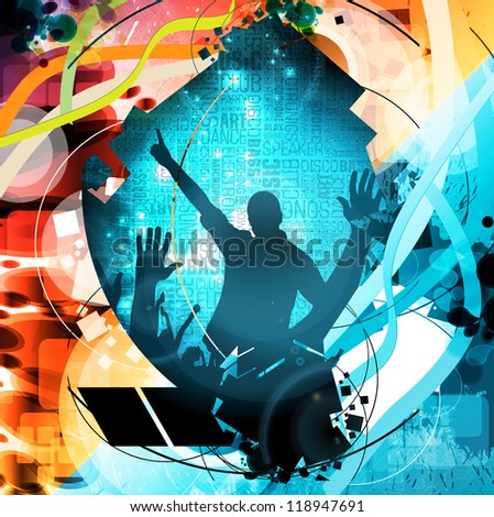 Music event illustration. Dancing people