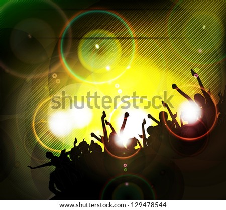 Dancing people. Music event illustration