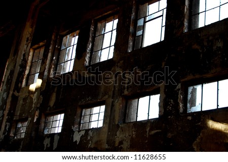 old factory windows - Poland