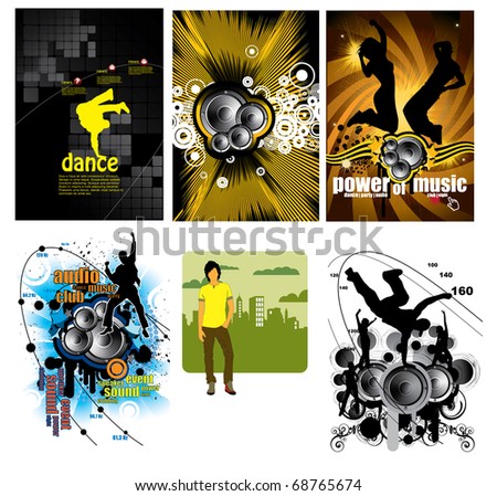 Music Backgrounds on Music Backgrounds Set  Eps 10 Easy To Editable  Stock Vector 68765674