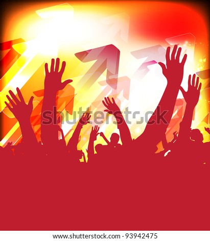 Large crowd of party people - event background.