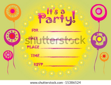 Abstract Birthday Invitation Greeting Card Stock Vector