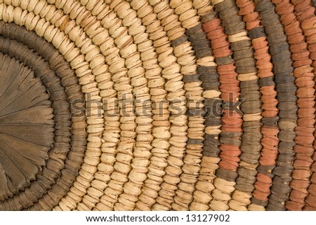 Closeup of Indian Basket in Earth Tones