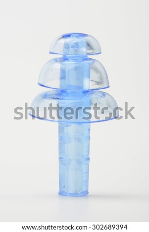 Ear protectors for swimming on white background