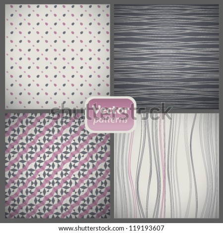 A set of 4 seamless retro patterns Vector backgrounds A set of 4 seamless retro patterns Vector backgrounds