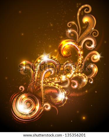 Gold design element with swirls Vector illustration Gold design element with swirls Vector illustration