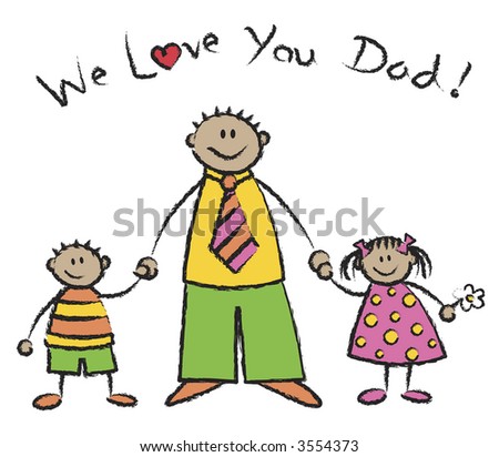 in love with you cartoons. stock photo : WE LOVE YOU DAD