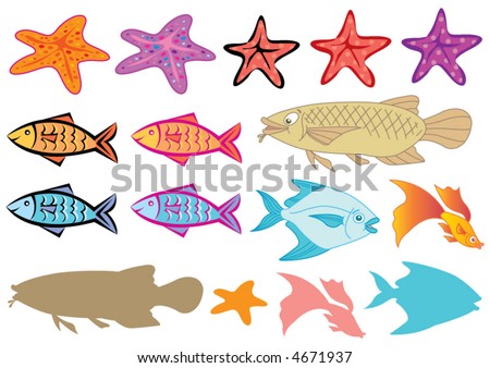 fishes cartoon pictures. stock vector : fishes and