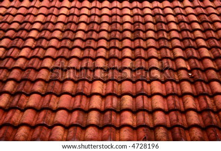 red tiled roof - background texture