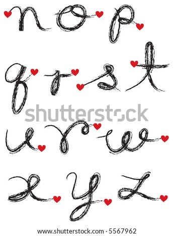 letters of the alphabet in cursive. charcoal cursive alphabet