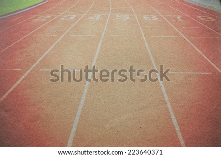 Athletics stadium running track  paper picture