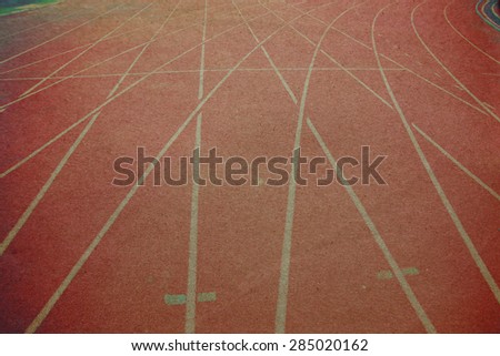 Athletics stadium running track paper picture