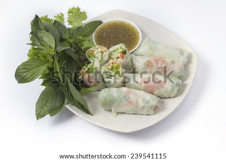 fresh vegetable rice sheet rolls with chilli sauce