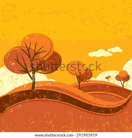 Autumn landscape\
Contemporary autumn trees over a textured landscape background.