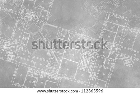Background with building planning, architecture, construction