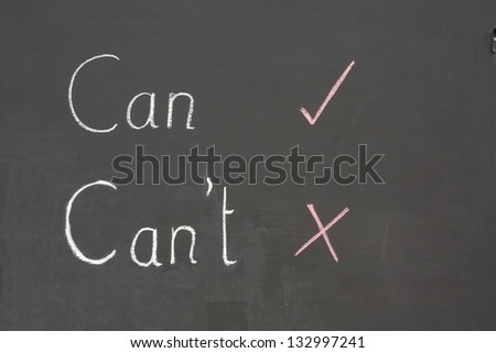 Can or Can\'t  choice written on an old school blackboard.