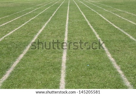 An athletics track at a school\'s sports day.