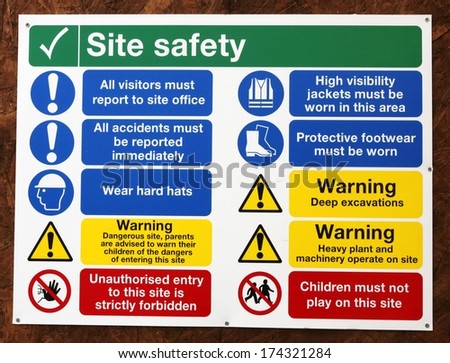 Construction Signs building site, construction environments, isolated by groups
