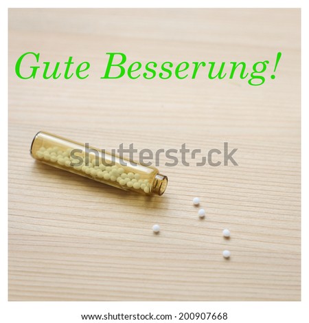 homeopathic medicine - get well soon in german