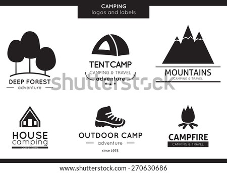 Camping and outdoor activity logos