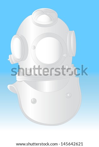Diving helmet, part of the diving equipment used in the past to descend into the larger marine depths