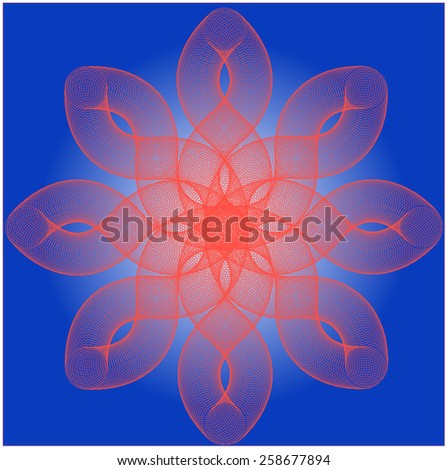 Circular lines form a dense connection abstract shapes of different colors and color transitions usable background