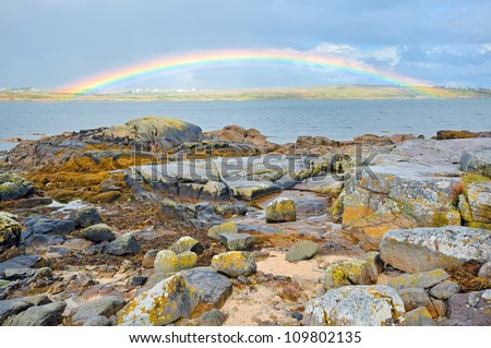 ireland countryside rainbow