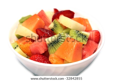 stock photo : Fresh Fruit Salad in the bowl
