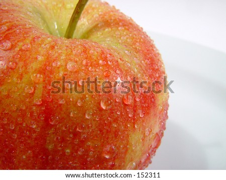 Apple Study - Apple on a plate with white background