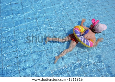 Young girl play in the water
