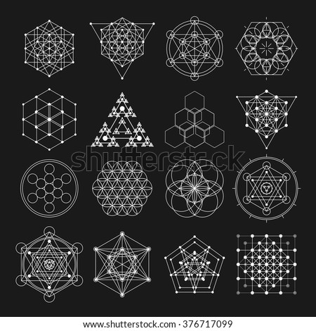 Sacred geometry vector design elements. Alchemy, religion, philosophy, spirituality, hipster symbols and elements.