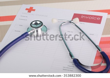 Medical Bill with Stethoscope.