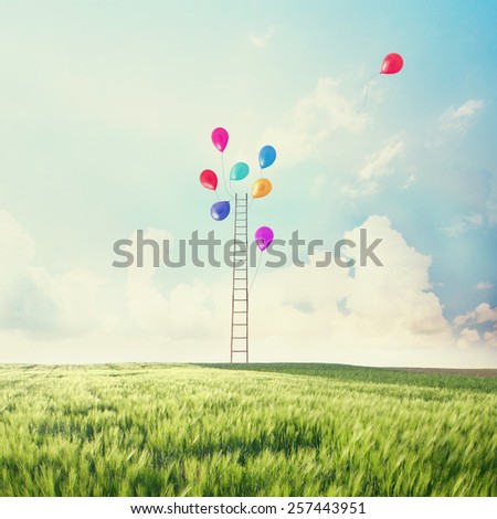 Freedom balloons flying