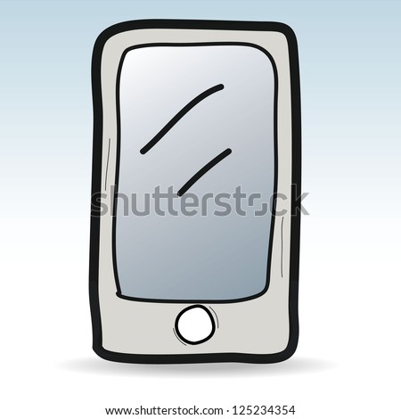 Mobile Phone Cartoon,Doodle Vector Illustration - 125234354 : Shutterstock