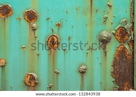 Rusty green metal texture