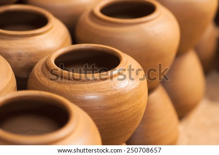 Closed up of clay pot.
