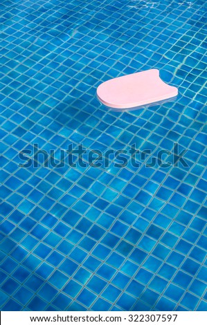 Foam board in swimming pool.