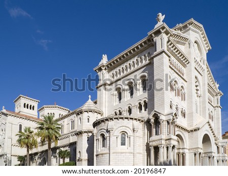 Saint Nicholas Cathedral in Monaco. The cathedral was consecrated in 1875, and is on the site of the first parish church in Monaco built in 1252 and dedicated to St. Nicholas
