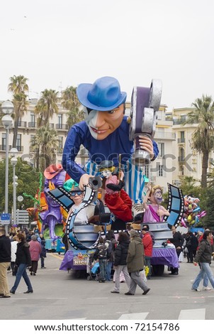 NICE - FEBRUARY 27: Carnival of Nice on February 27, 2011 in French Riviera. This is the main winter event of the Riviera. 2011 topic is the \