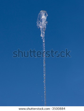 Jet of water in the air.