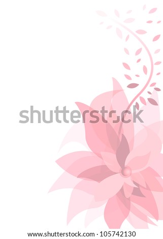 A beautiful pink flower background with abstract petals and leaves